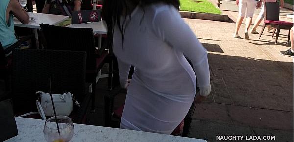 Transparent dress in public